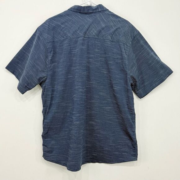 Kavu Blue Mottled Button Up Short Sleeve Casual Performance Shirt - Picture 6 of 15